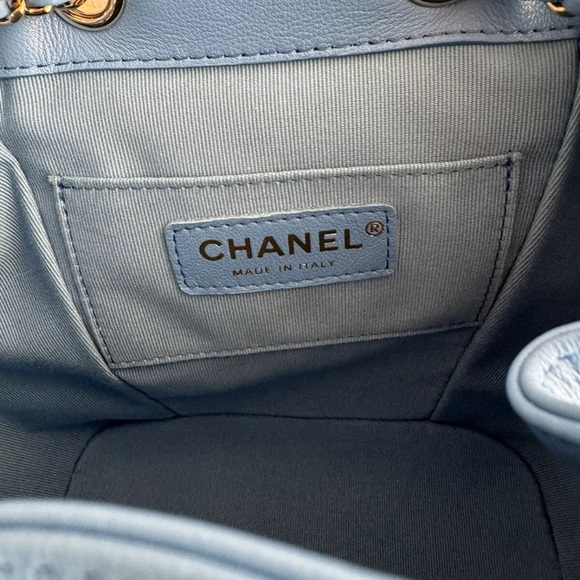 CHANEL DUMA Backpack - 24P - Blue Bag With Silver Accents - Picture 7 of 15